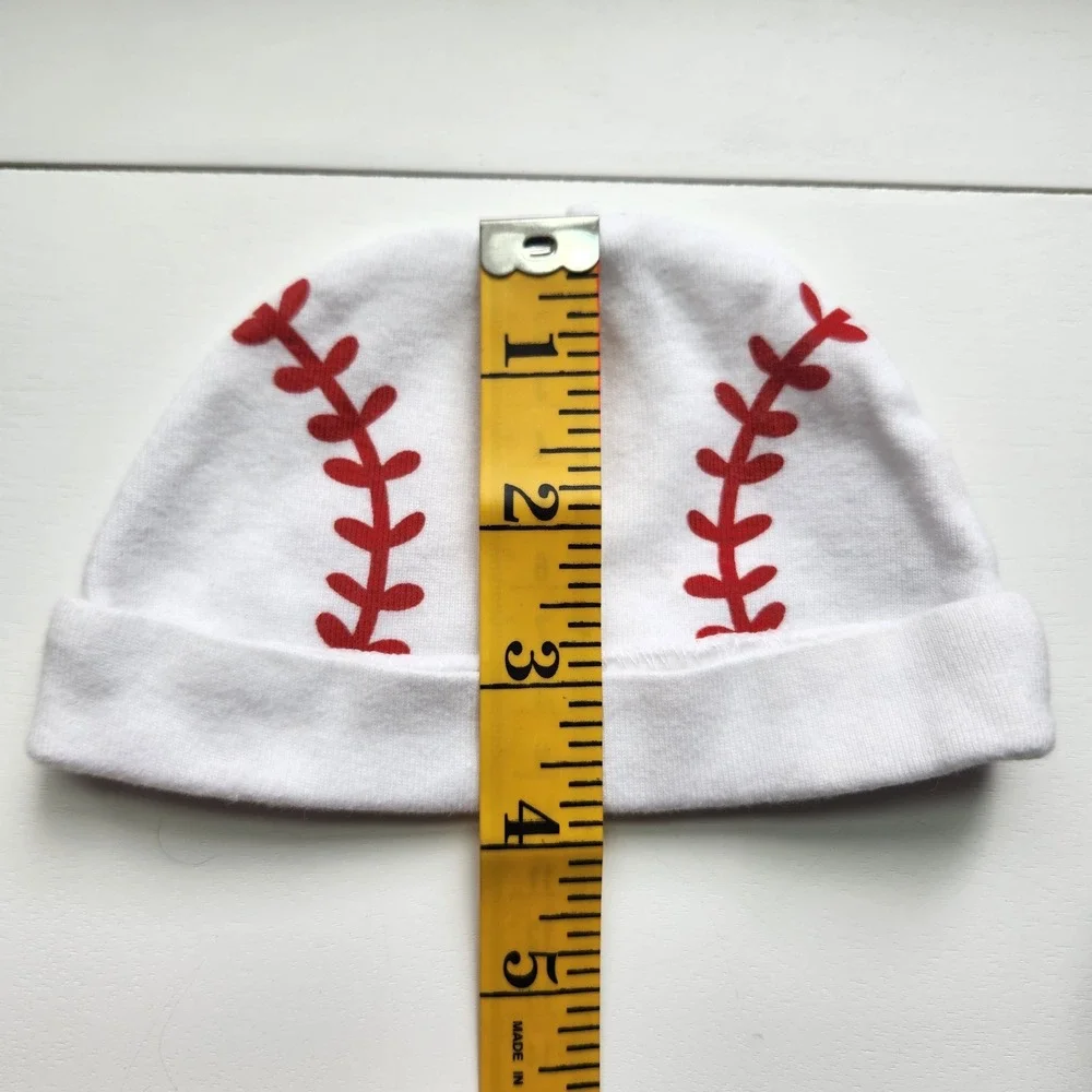 Baby‎ Baseball Hat and Fuzzy Booties Set size 0-6M White Navy Red